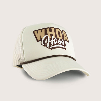 Cowboy Cool Whoa Hoss Foam Trucker Hat in Ivory