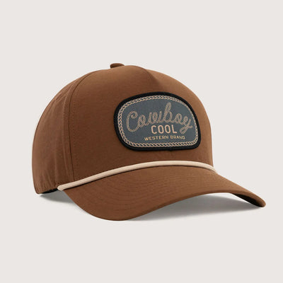Cowboy Cool Lariat hat in Brown with a rope patch.