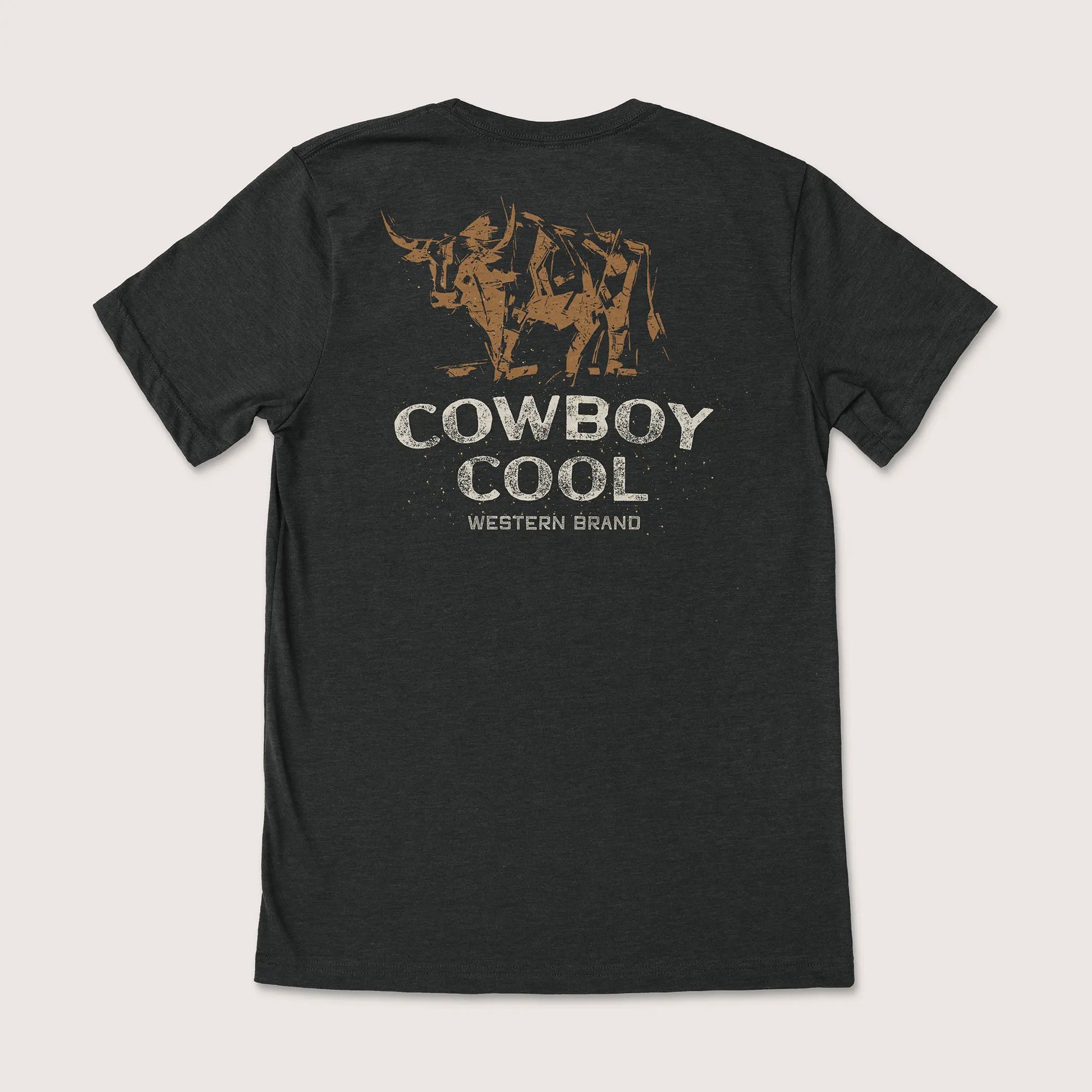 Black t-shirt with 'Cowboy Cool' graphic and text on a white background